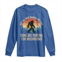 Bigfoot Mushroom Lovers Long Sleeve Shirt Retro Sasquatch Fungi Morel Mushroom