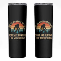 Bigfoot Mushroom Lovers Skinny Tumbler Retro Sasquatch Fungi Morel Mushroom