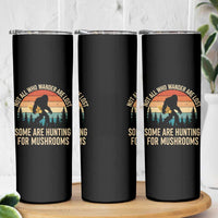 Bigfoot Mushroom Lovers Skinny Tumbler Retro Sasquatch Fungi Morel Mushroom