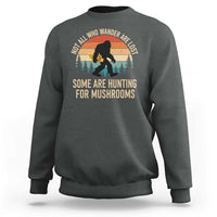 Bigfoot Mushroom Lovers Sweatshirt Retro Sasquatch Fungi Morel Mushroom