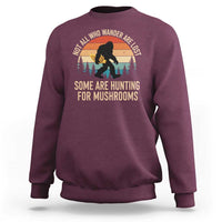 Bigfoot Mushroom Lovers Sweatshirt Retro Sasquatch Fungi Morel Mushroom