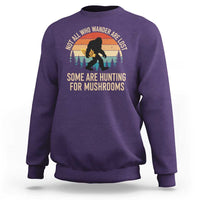 Bigfoot Mushroom Lovers Sweatshirt Retro Sasquatch Fungi Morel Mushroom