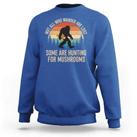 Bigfoot Mushroom Lovers Sweatshirt Retro Sasquatch Fungi Morel Mushroom