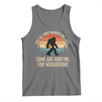 Bigfoot Mushroom Lovers Tank Top Retro Sasquatch Fungi Morel Mushroom