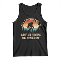 Bigfoot Mushroom Lovers Tank Top Retro Sasquatch Fungi Morel Mushroom