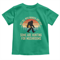 Bigfoot Mushroom Lovers Toddler T Shirt Retro Sasquatch Fungi Morel Mushroom