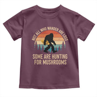 Bigfoot Mushroom Lovers Toddler T Shirt Retro Sasquatch Fungi Morel Mushroom