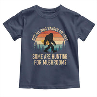 Bigfoot Mushroom Lovers Toddler T Shirt Retro Sasquatch Fungi Morel Mushroom