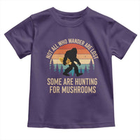 Bigfoot Mushroom Lovers Toddler T Shirt Retro Sasquatch Fungi Morel Mushroom