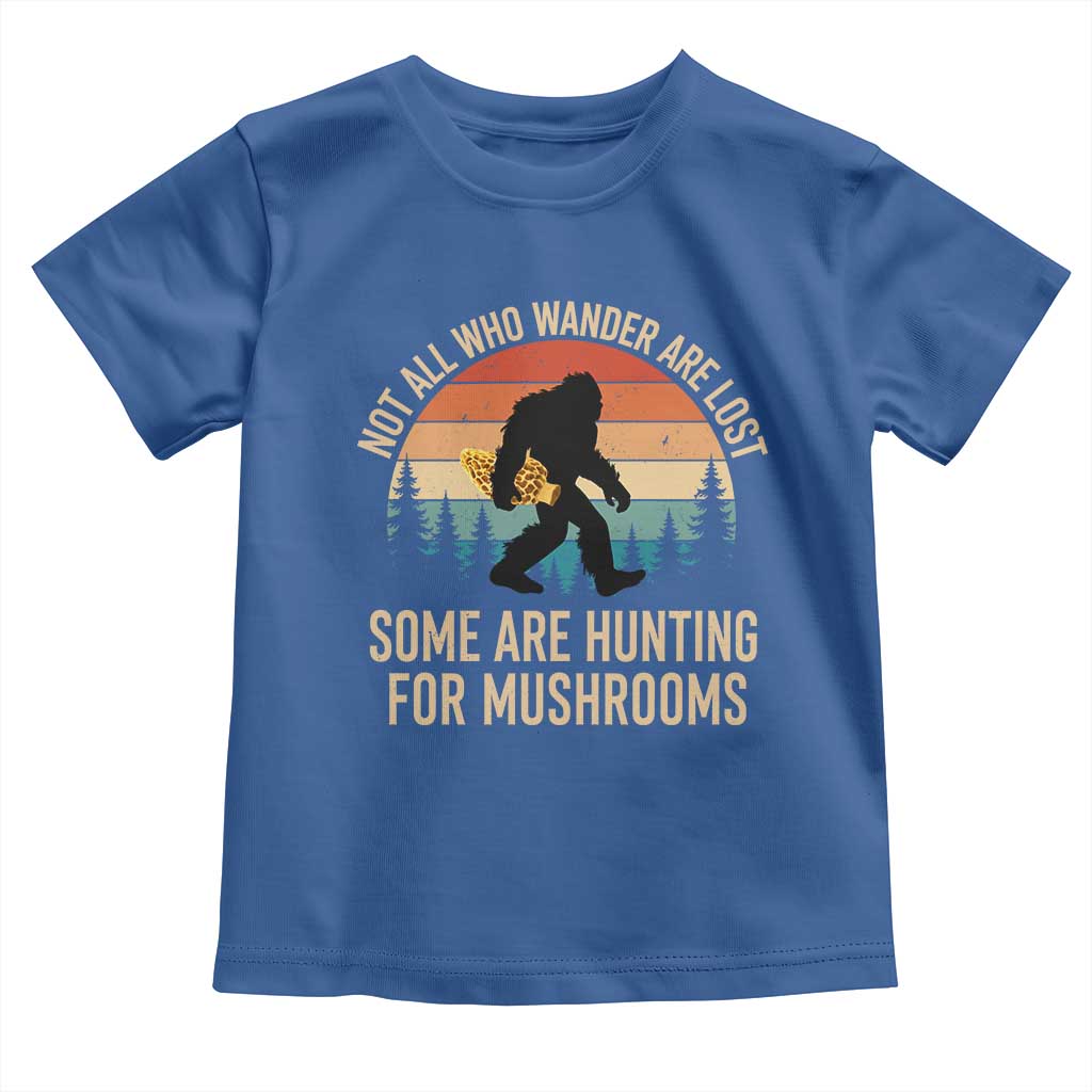 Bigfoot Mushroom Lovers Toddler T Shirt Retro Sasquatch Fungi Morel Mushroom