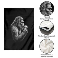 Bigfoot Mushroom Garden Flag Vintage Sasquatch Art Mystical Nature Lover Retro
