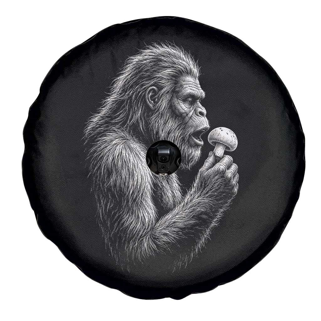 Bigfoot Mushroom Spare Tire Cover Vintage Sasquatch Art Mystical Nature Lover Retro