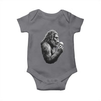 Bigfoot Mushroom Baby Onesie Vintage Sasquatch Art Mystical Nature Lover Retro