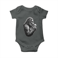 Bigfoot Mushroom Baby Onesie Vintage Sasquatch Art Mystical Nature Lover Retro