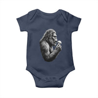 Bigfoot Mushroom Baby Onesie Vintage Sasquatch Art Mystical Nature Lover Retro