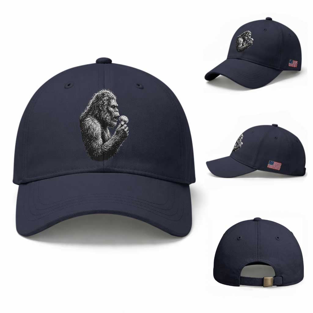 Bigfoot Mushroom Baseball Cap Vintage Sasquatch Art Mystical Nature Lover Retro