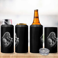 Bigfoot Mushroom 4 in 1 Can Cooler Tumbler Vintage Sasquatch Art Mystical Nature Lover Retro