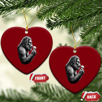 Bigfoot Mushroom Ceramic Ornament Vintage Sasquatch Art Mystical Nature Lover Retro