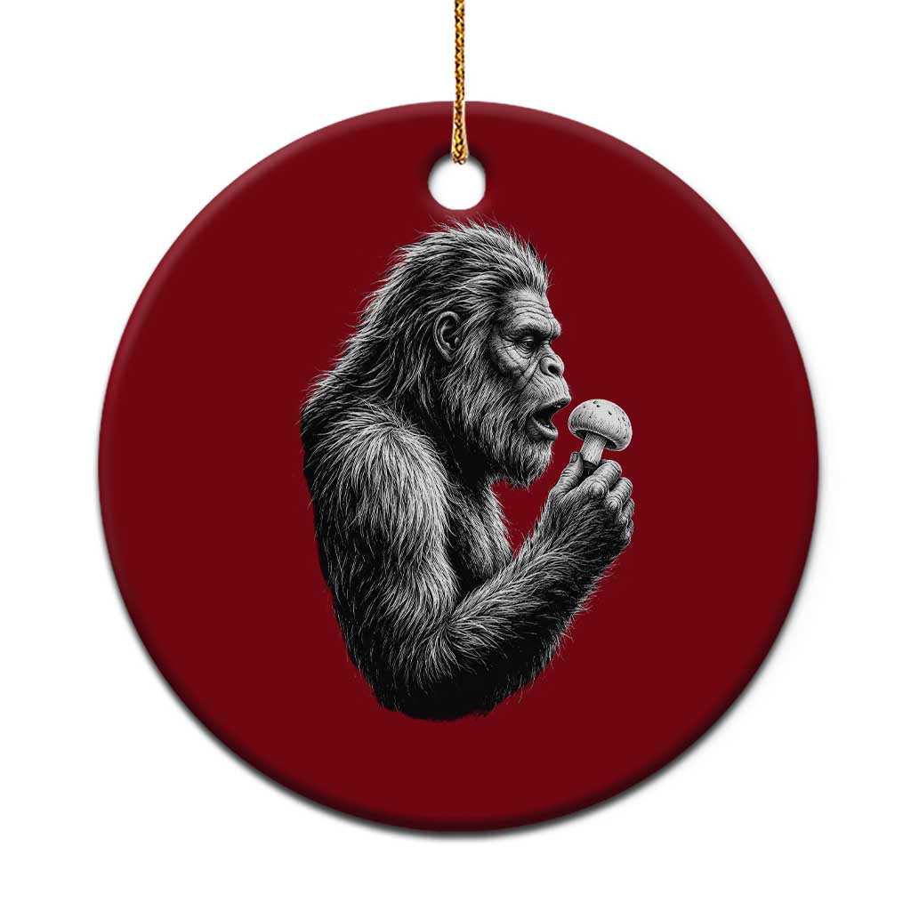 Bigfoot Mushroom Ceramic Ornament Vintage Sasquatch Art Mystical Nature Lover Retro