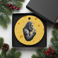 Bigfoot Mushroom Ceramic Ornament Vintage Sasquatch Art Mystical Nature Lover Retro