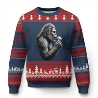 Bigfoot Mushroom Ugly Christmas Sweater Vintage Sasquatch Art Mystical Nature Lover Retro