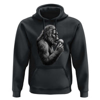 Bigfoot Mushroom Hoodie Vintage Sasquatch Art Mystical Nature Lover Retro