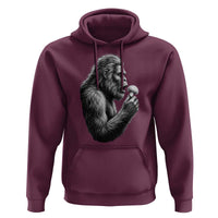 Bigfoot Mushroom Hoodie Vintage Sasquatch Art Mystical Nature Lover Retro