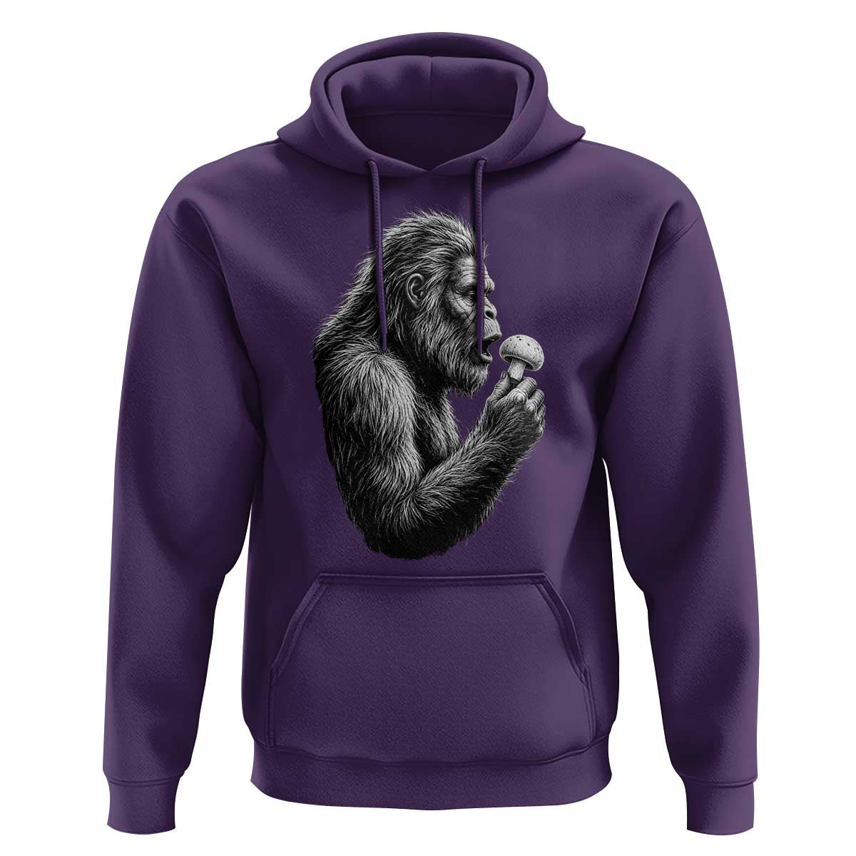 Bigfoot Mushroom Hoodie Vintage Sasquatch Art Mystical Nature Lover Retro