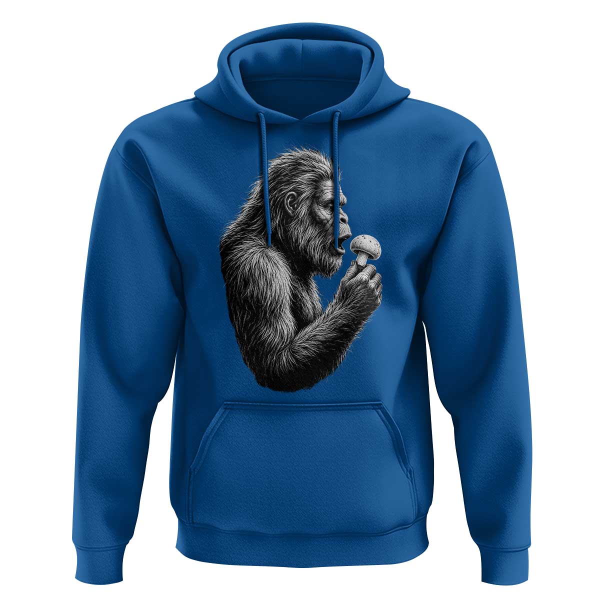 Bigfoot Mushroom Hoodie Vintage Sasquatch Art Mystical Nature Lover Retro