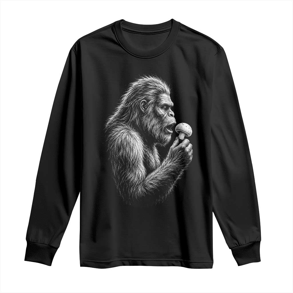 Bigfoot Mushroom Long Sleeve Shirt Vintage Sasquatch Art Mystical Nature Lover Retro
