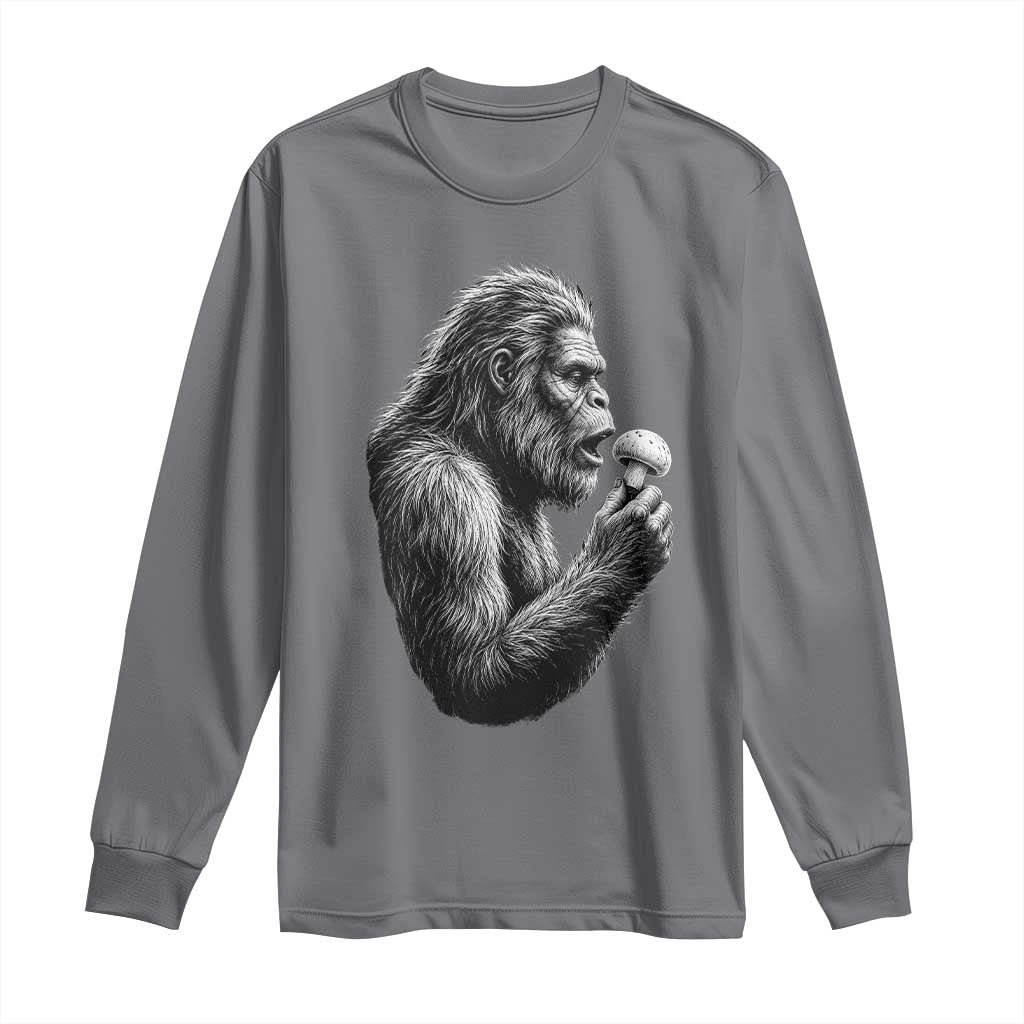 Bigfoot Mushroom Long Sleeve Shirt Vintage Sasquatch Art Mystical Nature Lover Retro