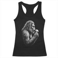 Bigfoot Mushroom Racerback Tank Top Vintage Sasquatch Art Mystical Nature Lover Retro
