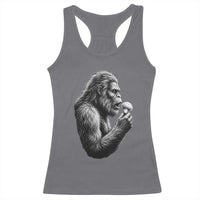 Bigfoot Mushroom Racerback Tank Top Vintage Sasquatch Art Mystical Nature Lover Retro
