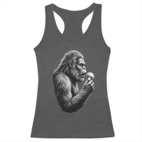 Bigfoot Mushroom Racerback Tank Top Vintage Sasquatch Art Mystical Nature Lover Retro