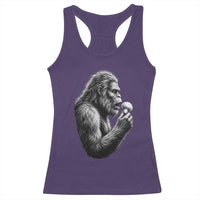 Bigfoot Mushroom Racerback Tank Top Vintage Sasquatch Art Mystical Nature Lover Retro