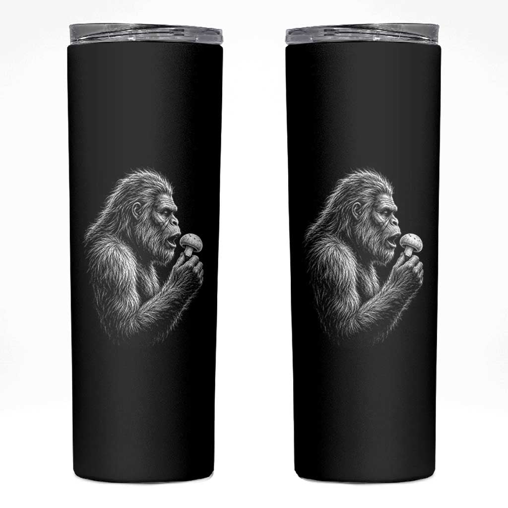 Bigfoot Mushroom Skinny Tumbler Vintage Sasquatch Art Mystical Nature Lover Retro