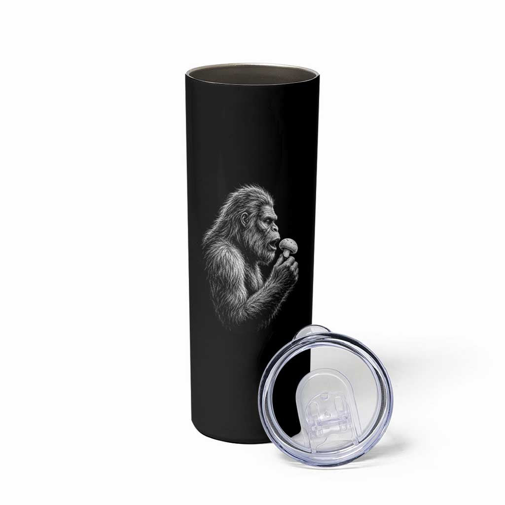 Bigfoot Mushroom Skinny Tumbler Vintage Sasquatch Art Mystical Nature Lover Retro