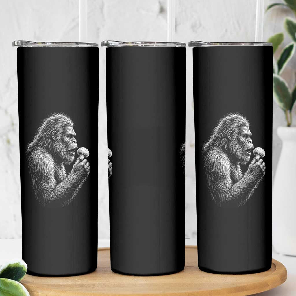Bigfoot Mushroom Skinny Tumbler Vintage Sasquatch Art Mystical Nature Lover Retro