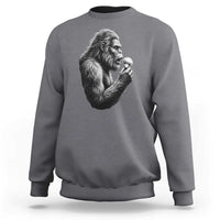 Bigfoot Mushroom Sweatshirt Vintage Sasquatch Art Mystical Nature Lover Retro