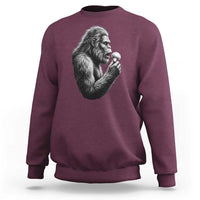 Bigfoot Mushroom Sweatshirt Vintage Sasquatch Art Mystical Nature Lover Retro