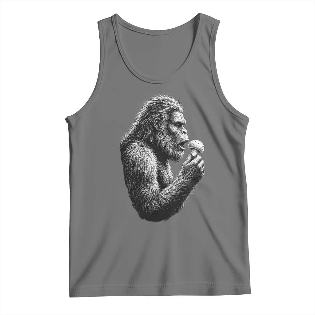 Bigfoot Mushroom Tank Top Vintage Sasquatch Art Mystical Nature Lover Retro