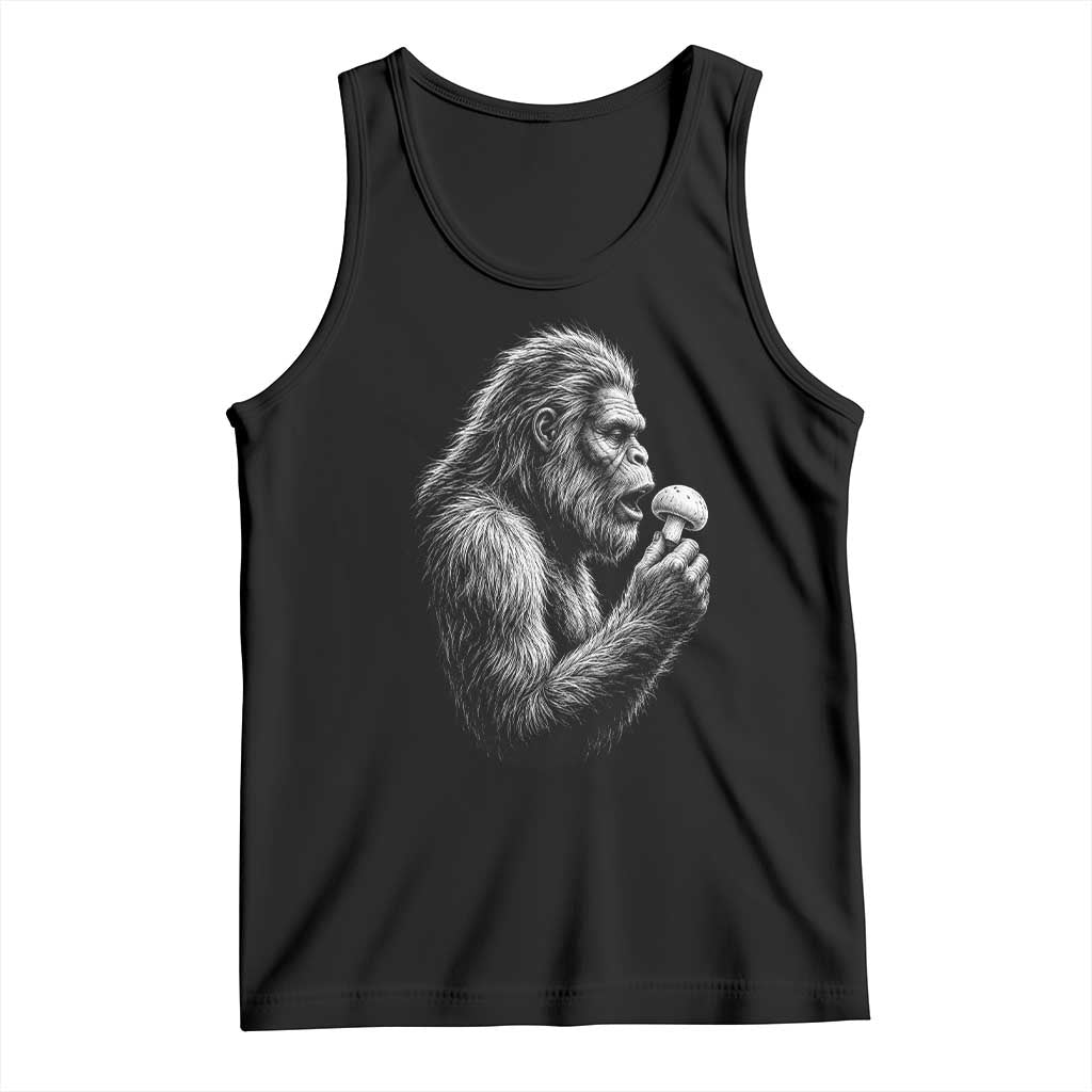 Bigfoot Mushroom Tank Top Vintage Sasquatch Art Mystical Nature Lover Retro