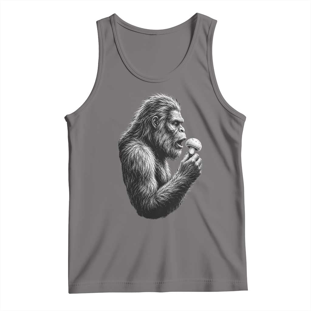 Bigfoot Mushroom Tank Top Vintage Sasquatch Art Mystical Nature Lover Retro