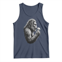 Bigfoot Mushroom Tank Top Vintage Sasquatch Art Mystical Nature Lover Retro