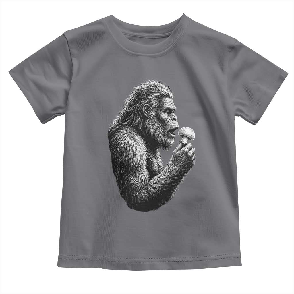 Bigfoot Mushroom Toddler T Shirt Vintage Sasquatch Art Mystical Nature Lover Retro