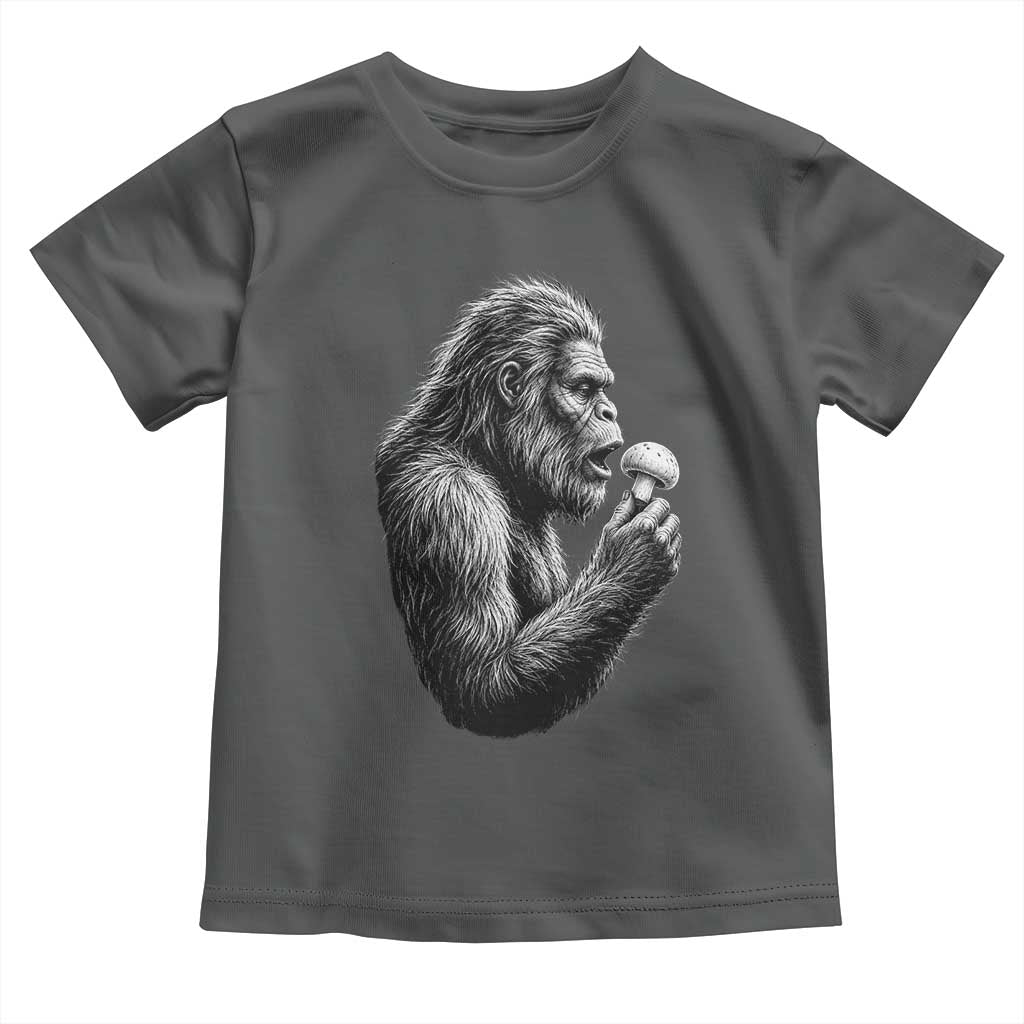 Bigfoot Mushroom Toddler T Shirt Vintage Sasquatch Art Mystical Nature Lover Retro