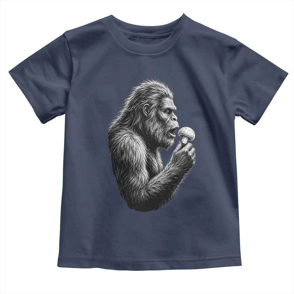 Bigfoot Mushroom Toddler T Shirt Vintage Sasquatch Art Mystical Nature Lover Retro