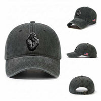 Bigfoot Mushroom Washed Cotton Baseball Cap Vintage Sasquatch Art Mystical Nature Lover Retro