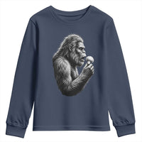 Bigfoot Mushroom Youth Sweatshirt Vintage Sasquatch Art Mystical Nature Lover Retro