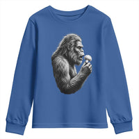 Bigfoot Mushroom Youth Sweatshirt Vintage Sasquatch Art Mystical Nature Lover Retro